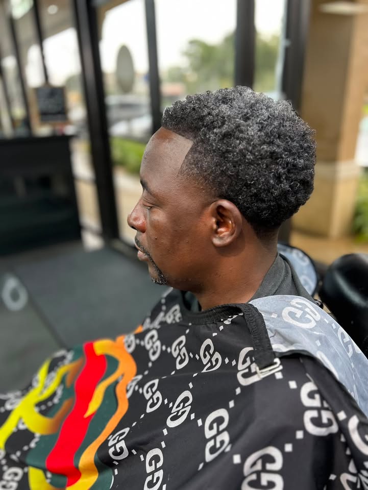 A natural gray taper with a sharp line up